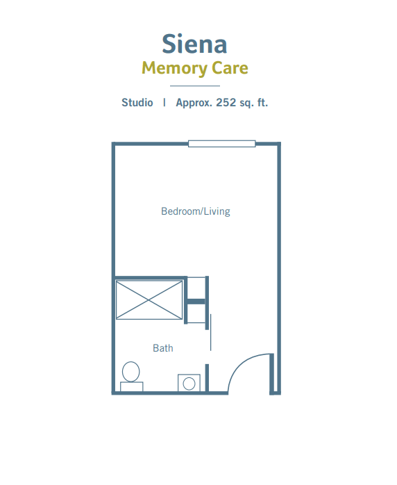 Studio layout for Siena Memory Care facility.