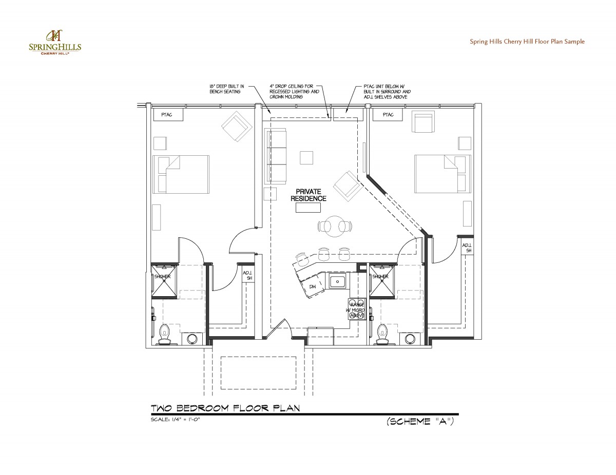 Architectural floor plan of an apartment layout showing room arrangements.