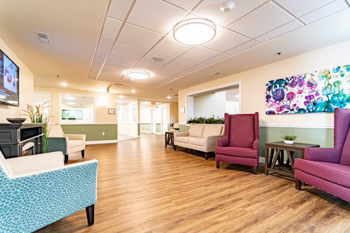 A welcoming lobby area with comfortable seating and modern decor.