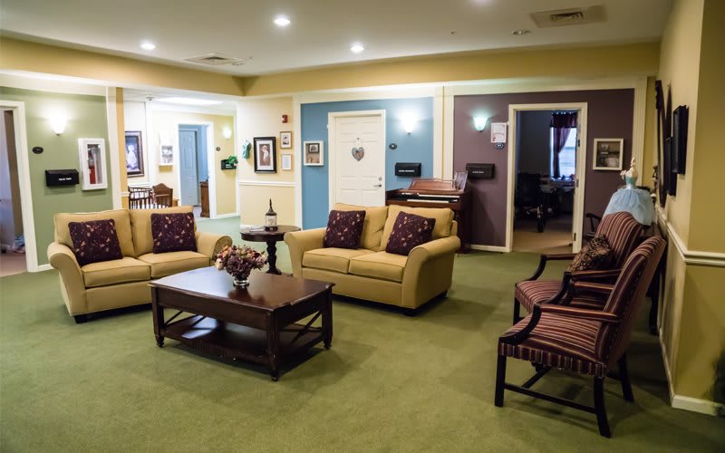 A cozy living room with comfortable seating and tasteful decor.