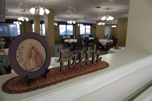 A cozy dining area featuring elegant decor with a focus on the theme of 'Faith'.