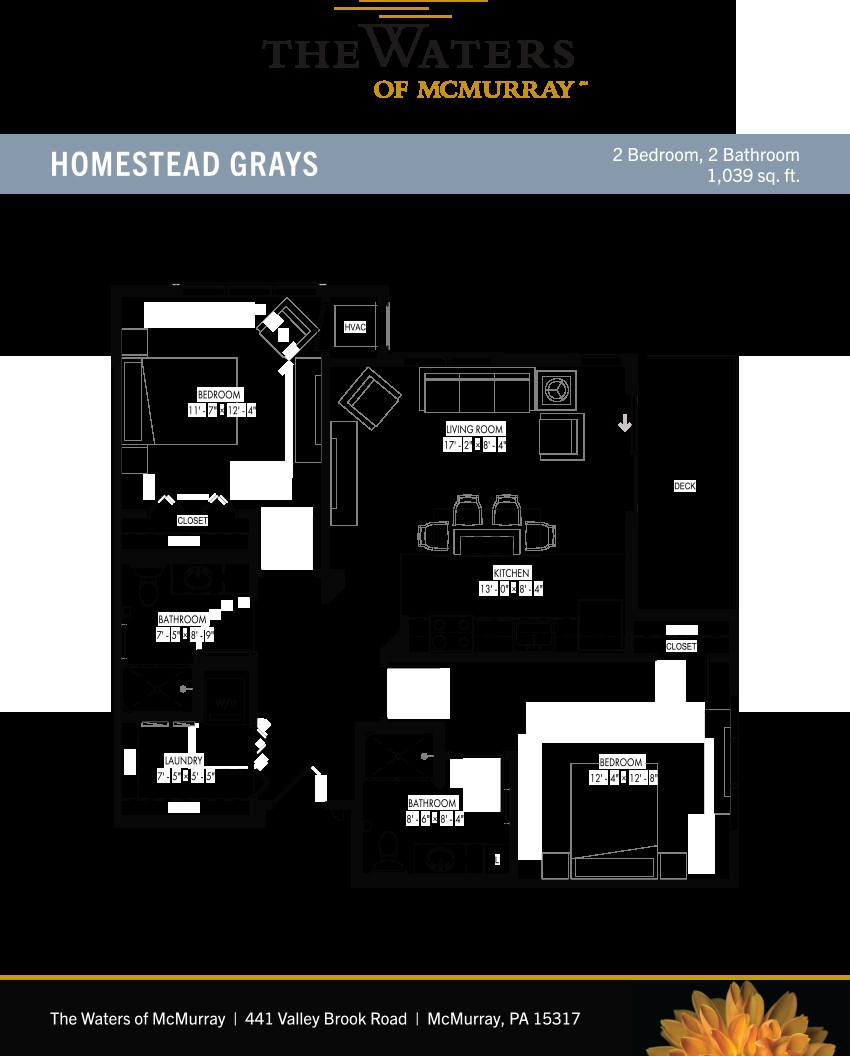 A black and white floor plan of a home with multiple labeled rooms, titled 'Homestead Grays'.