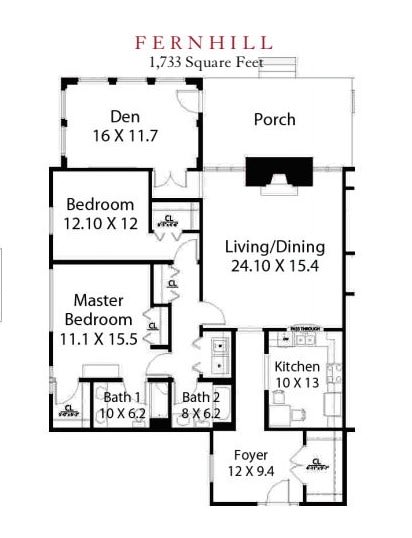 A detailed floor plan showcasing the layout and room dimensions of a residential home.