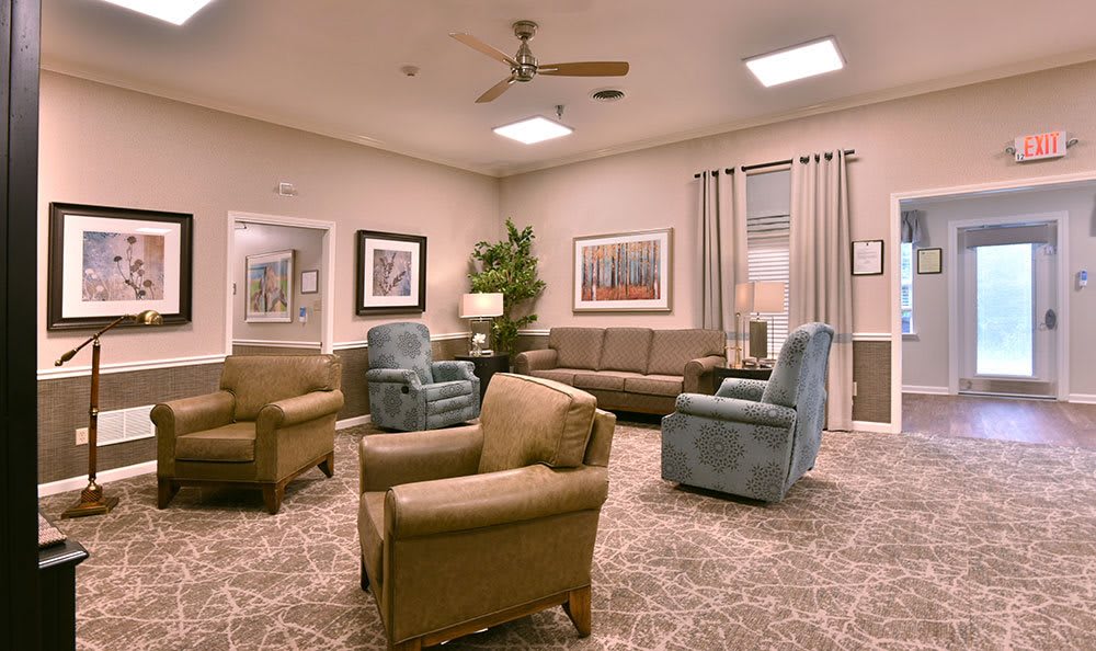 A cozy living room with comfortable seating and tasteful decor.