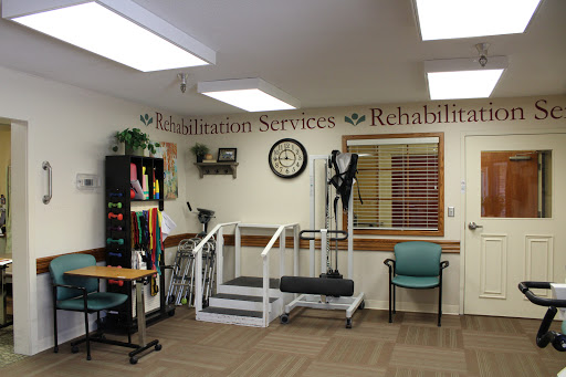 A physical therapy room equipped for rehabilitation services.