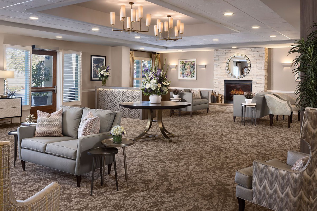 Elegant lounge area with comfortable seating and tasteful decor.