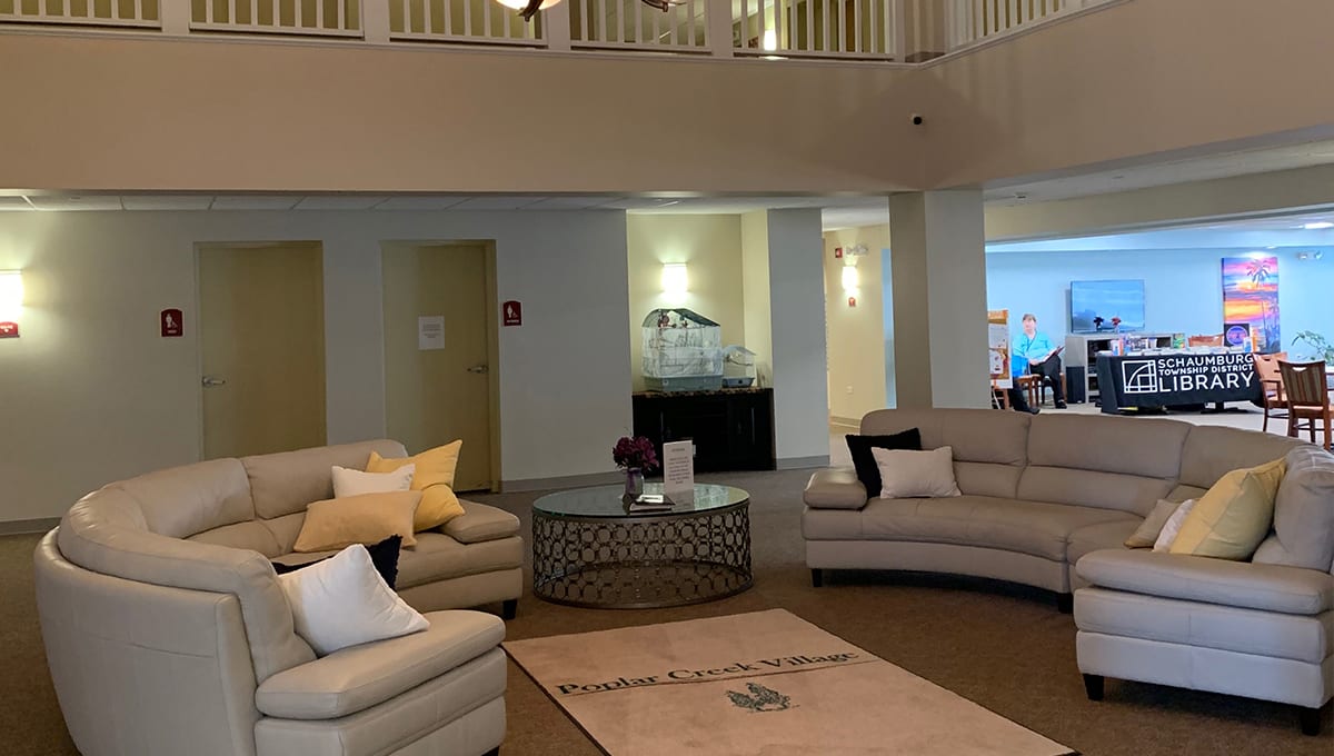 A modern and cozy living room with comfortable seating and stylish decor.