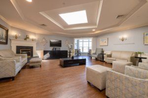 A modern living room with comfortable seating and contemporary decor.