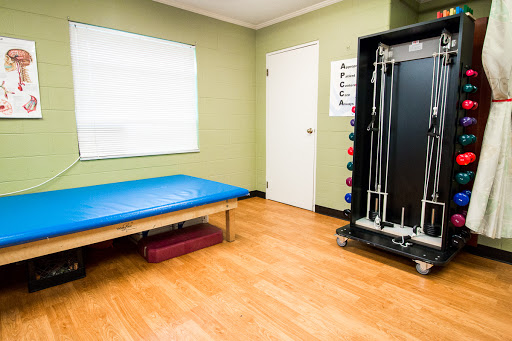 A well-equipped therapy room designed for physical rehabilitation.