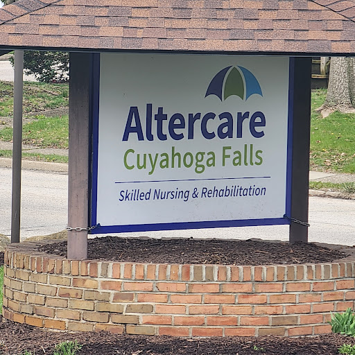 Sign for Altercare facility located in Cuyahoga Falls, offering skilled nursing and rehabilitation services.