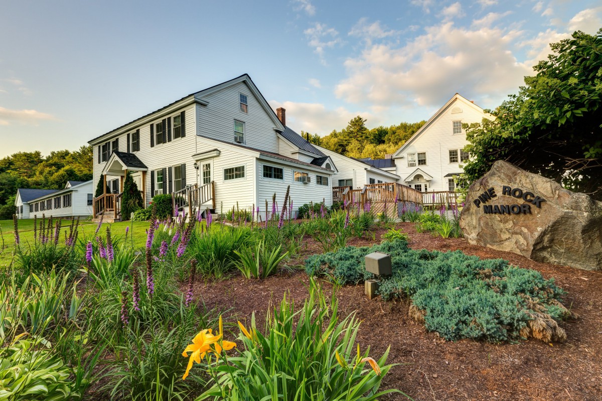 A charming residential area with well-maintained gardens and houses under a sunny sky.