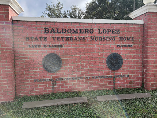 Entrance sign of Baldomero Lopez State Veterans Nursing Home.