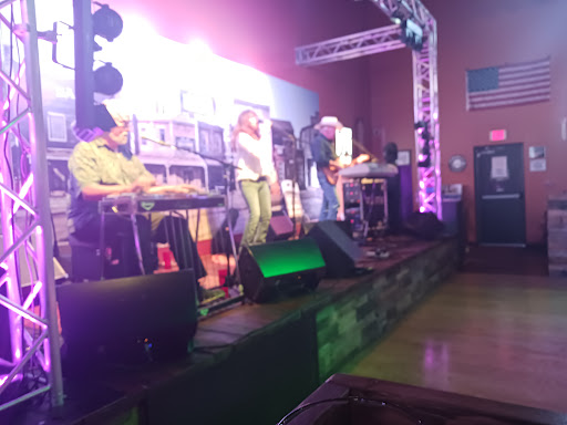 A band performs live on stage, captivating the audience with their music.