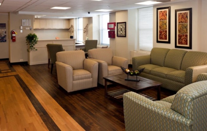 A cozy living room with comfortable seating and stylish decor.