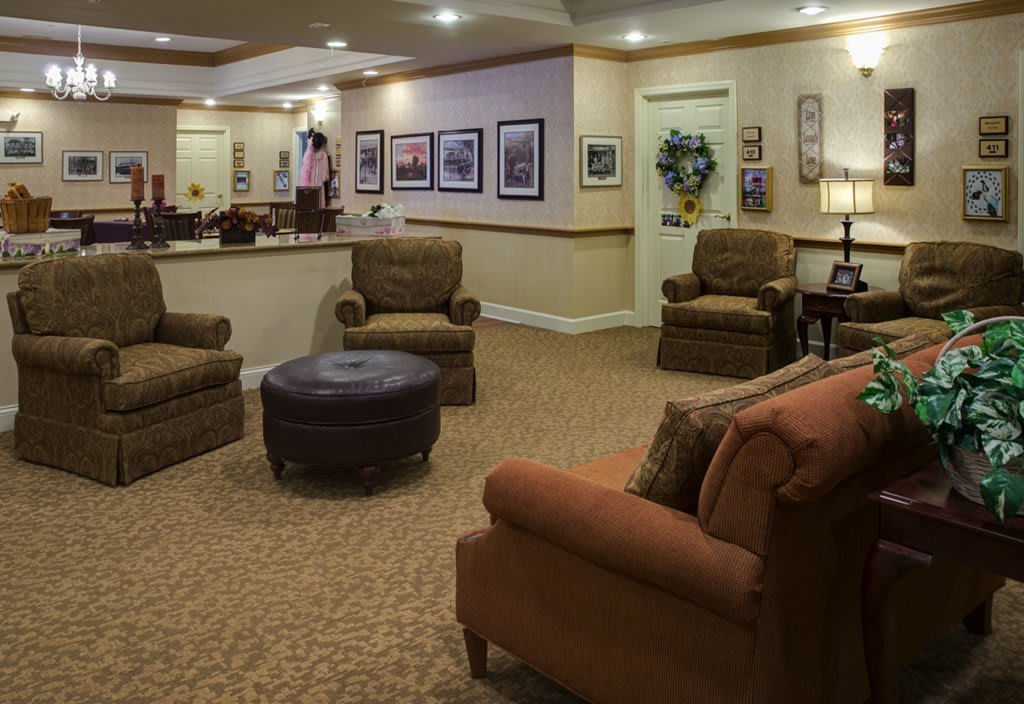 A cozy lobby with comfortable seating and inviting decor.