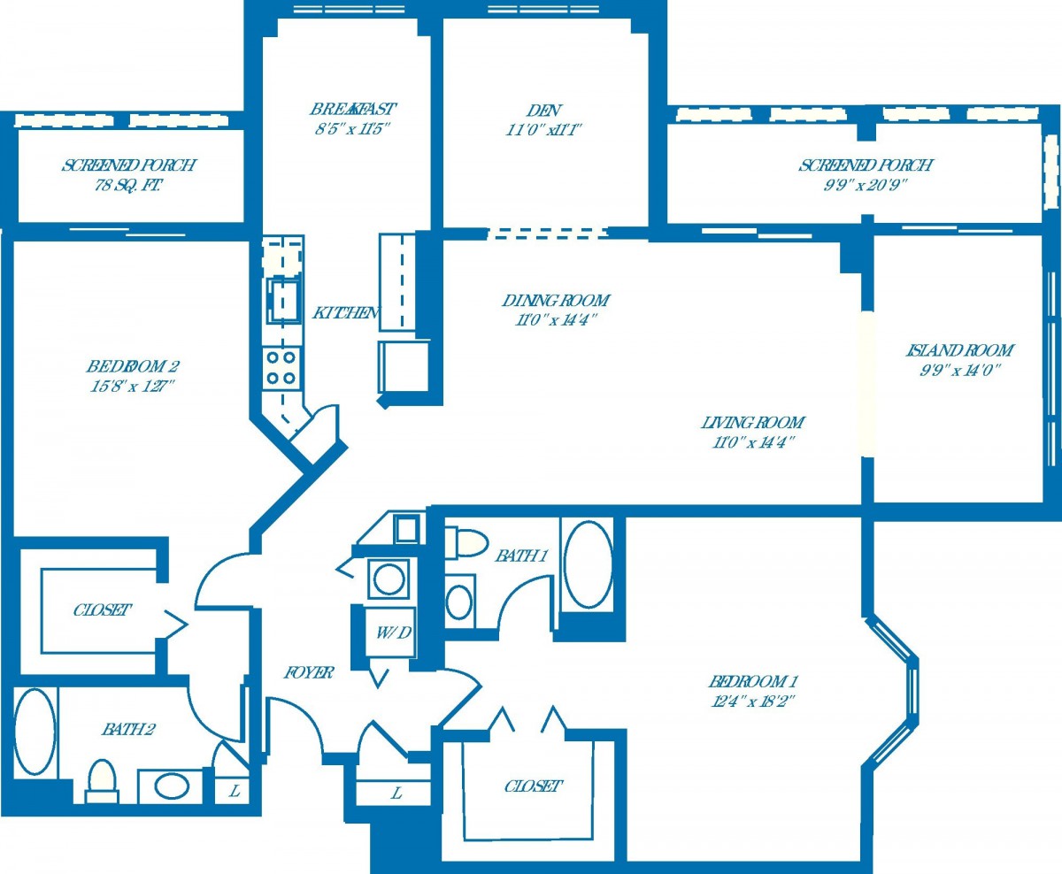 Blueprint of an apartment with labeled rooms and dimensions.