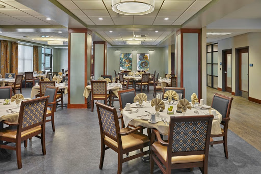 A beautifully arranged dining area ready for guests.