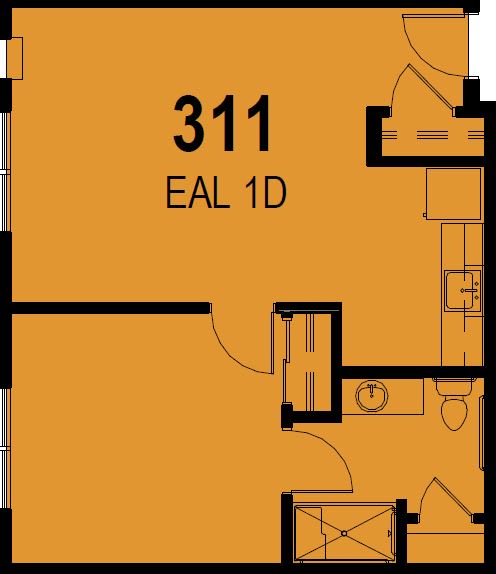 Floor plan for unit 311, labeled EAL 1D.