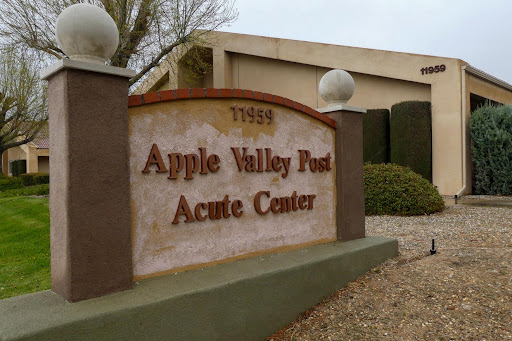 Entrance sign for the Apple Valley Post Acute Center.