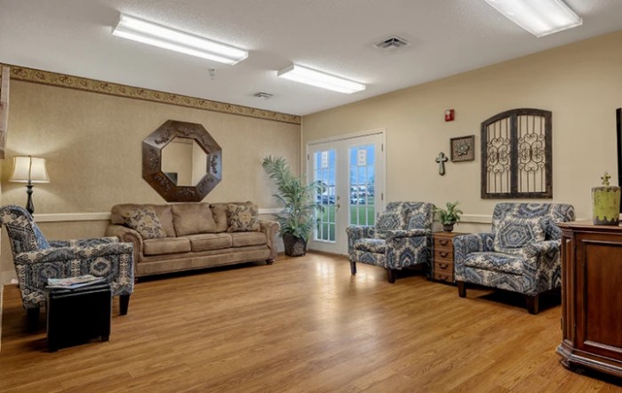 A cozy living room with comfortable seating and stylish decor.