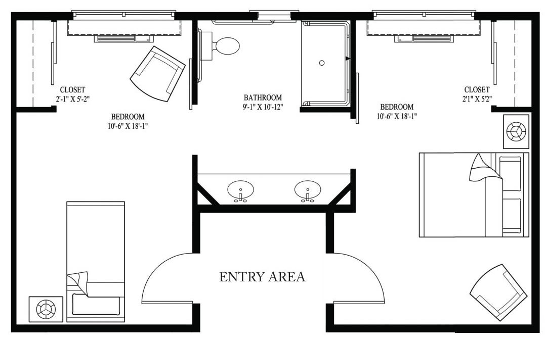 A detailed floor plan showing the layout of rooms and entry area.