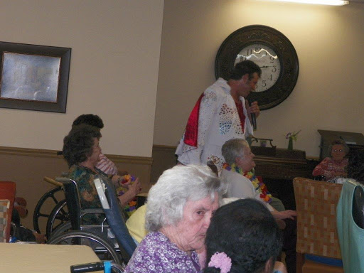 A lively performance for seniors at a nursing home, bringing joy and entertainment to the residents.