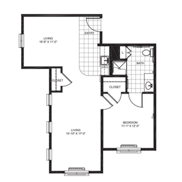A detailed floor plan showcasing the layout of a home, including rooms and entryways.