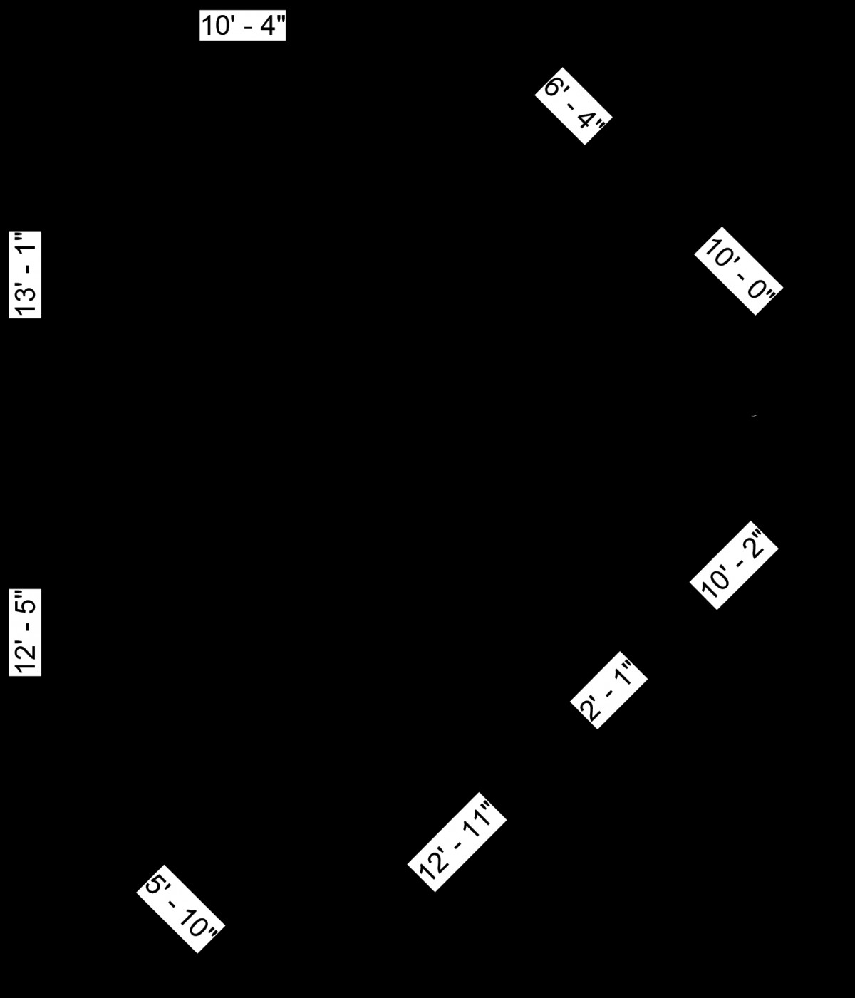 A geometric shape with labeled angles.