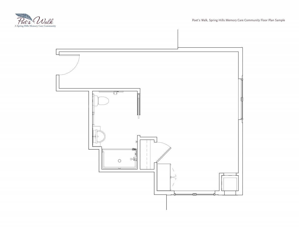 A simple architectural floor plan layout.