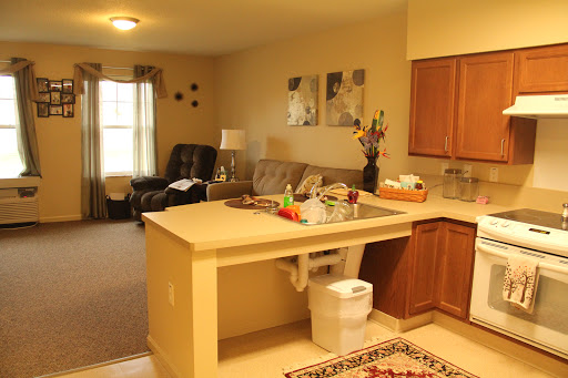 A cozy open-concept living space showcasing a kitchen and living room combination.
