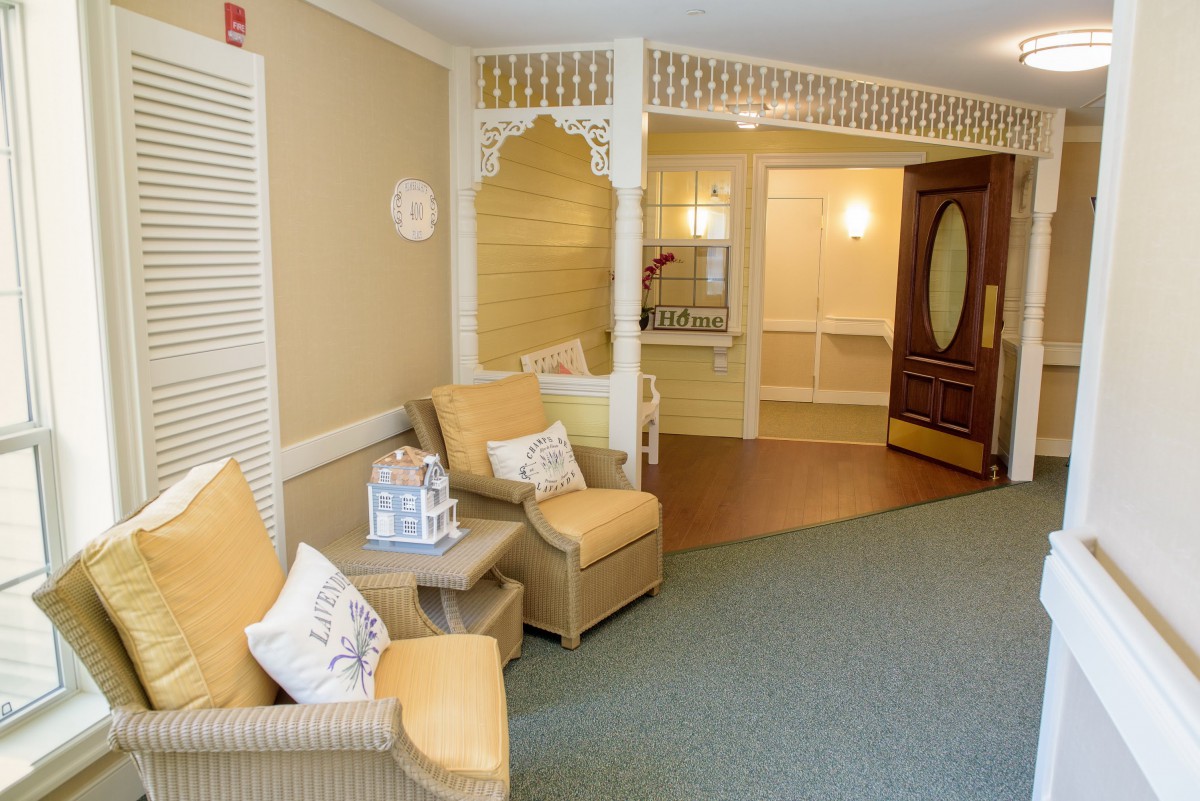 Cozy lounge area with comfortable seating and warm decor.