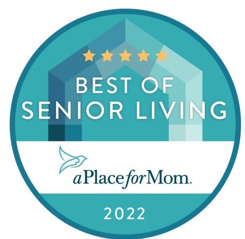 Best of Senior Living Award Badge from A Place for Mom, 2022.