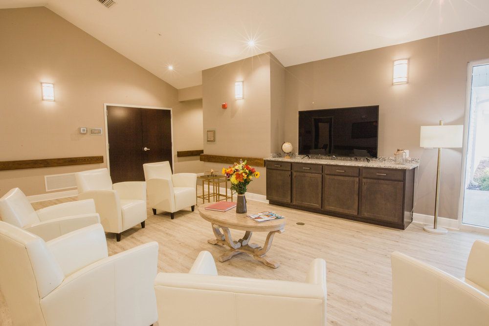 A modern lobby with comfortable seating and elegant decor.