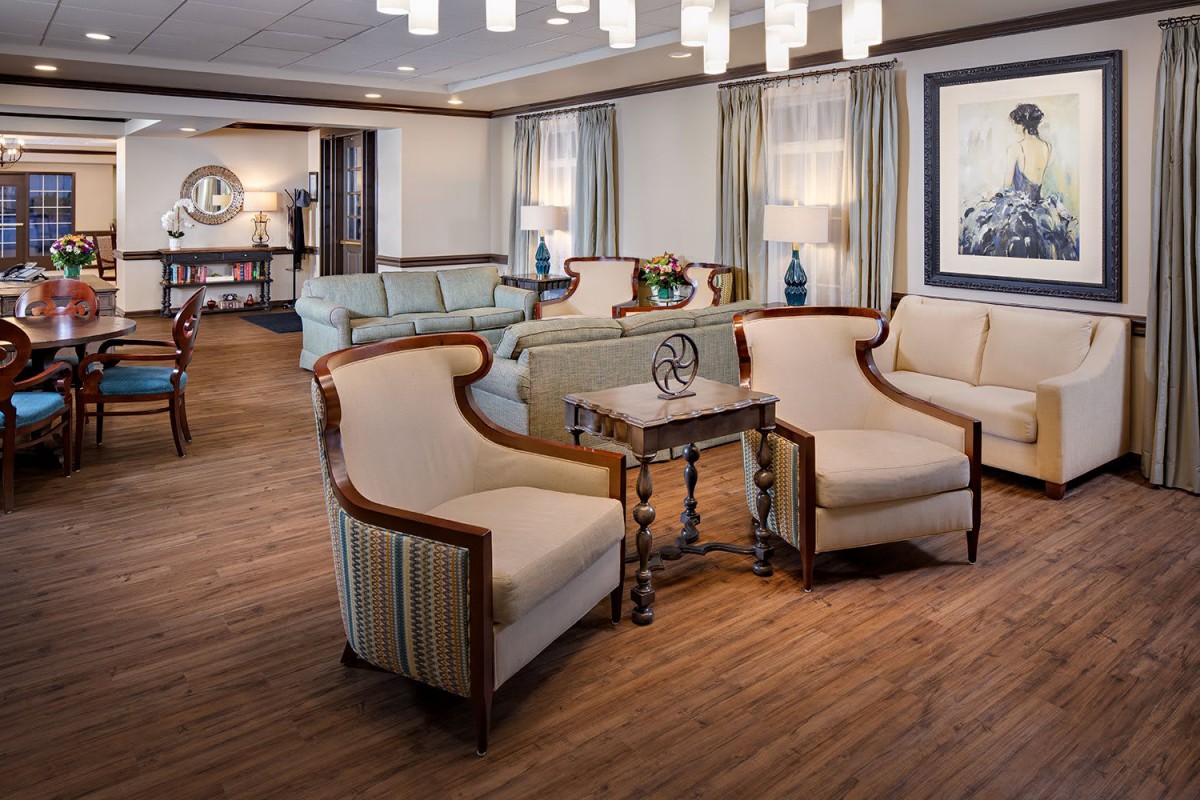 Elegant lounge area with comfortable seating and stylish decor.