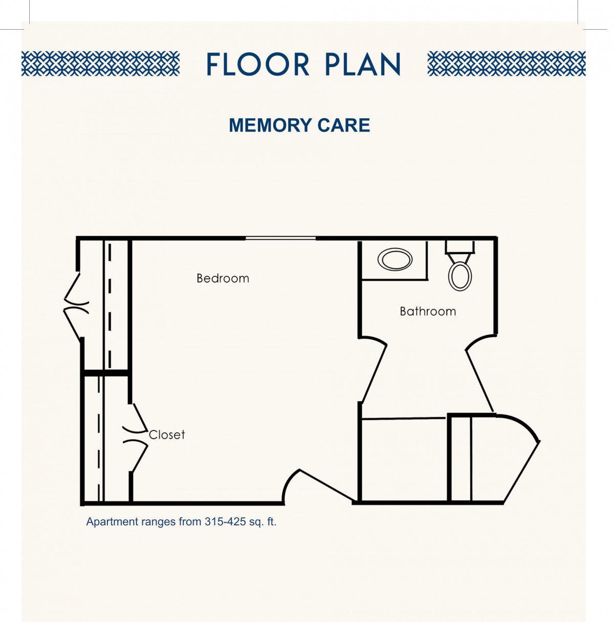 A floor plan layout for a memory care unit.