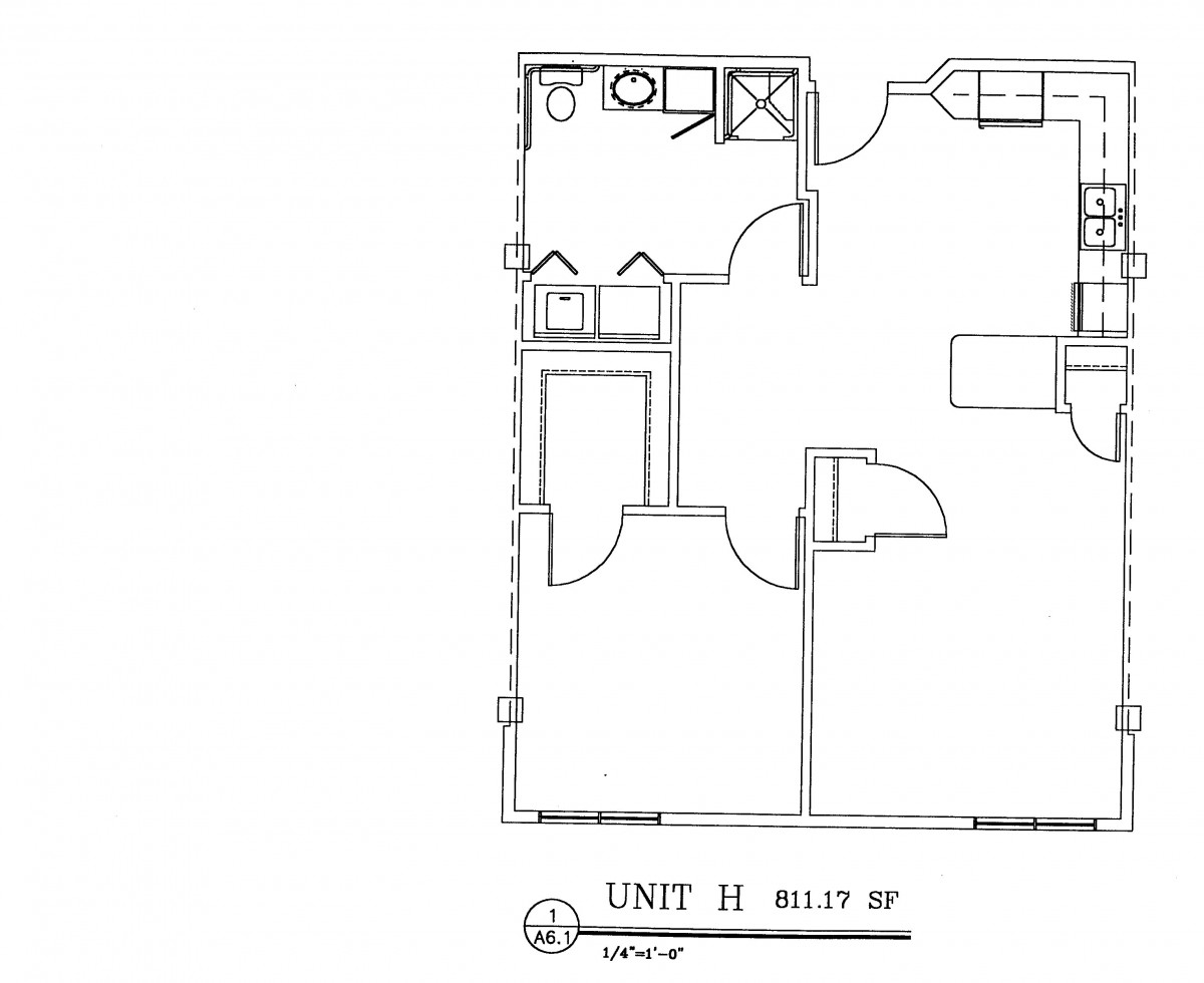 Architectural floor plan of a residential apartment unit.
