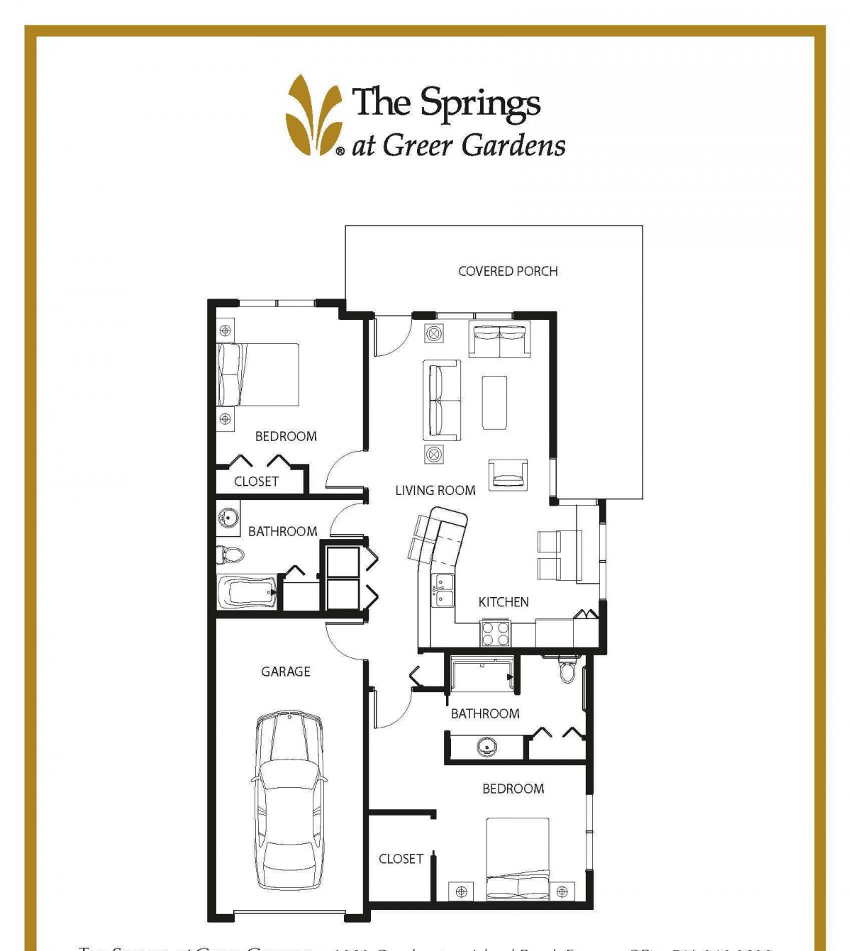 Floor plan of an apartment at The Springs at Greer Gardens.