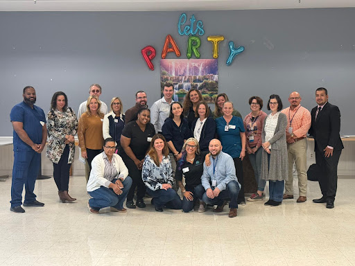 A memorable team gathering celebrating together.