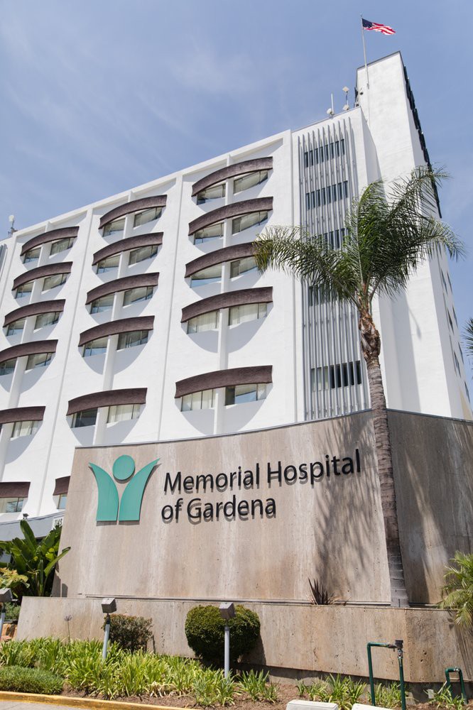 The exterior view of Memorial Hospital of Gardena featuring its modern architectural design.