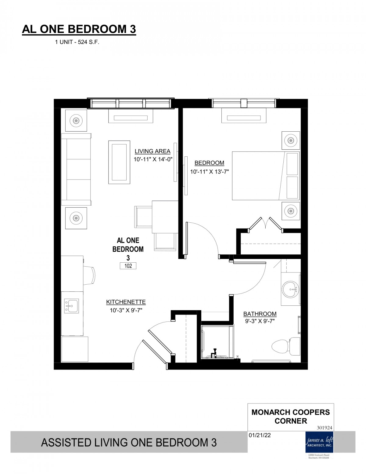 A floor plan depicting an apartment layout with designated rooms and areas.