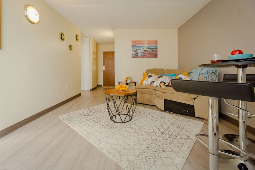 A cozy and modern living room featuring stylish furniture and thoughtful decor.