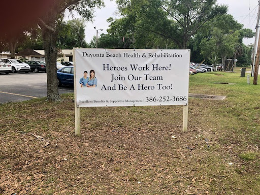 A recruitment sign inviting individuals to join a healthcare and rehabilitation team.