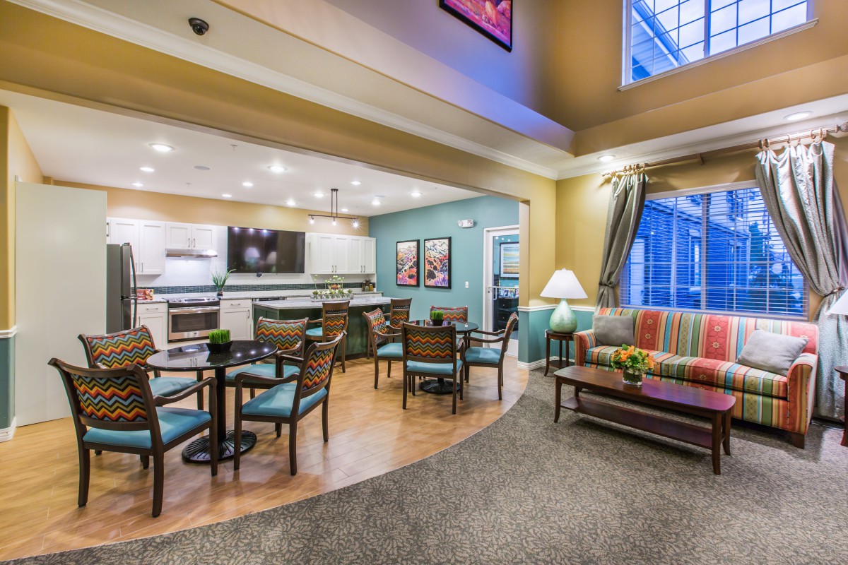 A modern lobby with comfortable seating and a well-lit open space.