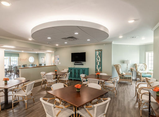 A stylish and inviting dining area designed for social gatherings and relaxation.