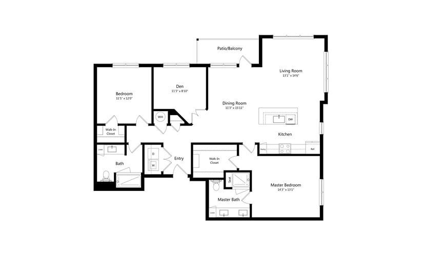 A detailed floor plan of a residential home showing the layout of rooms and spaces.