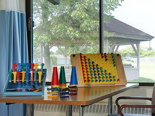 A bright and engaging educational space featuring various learning tools designed for children.