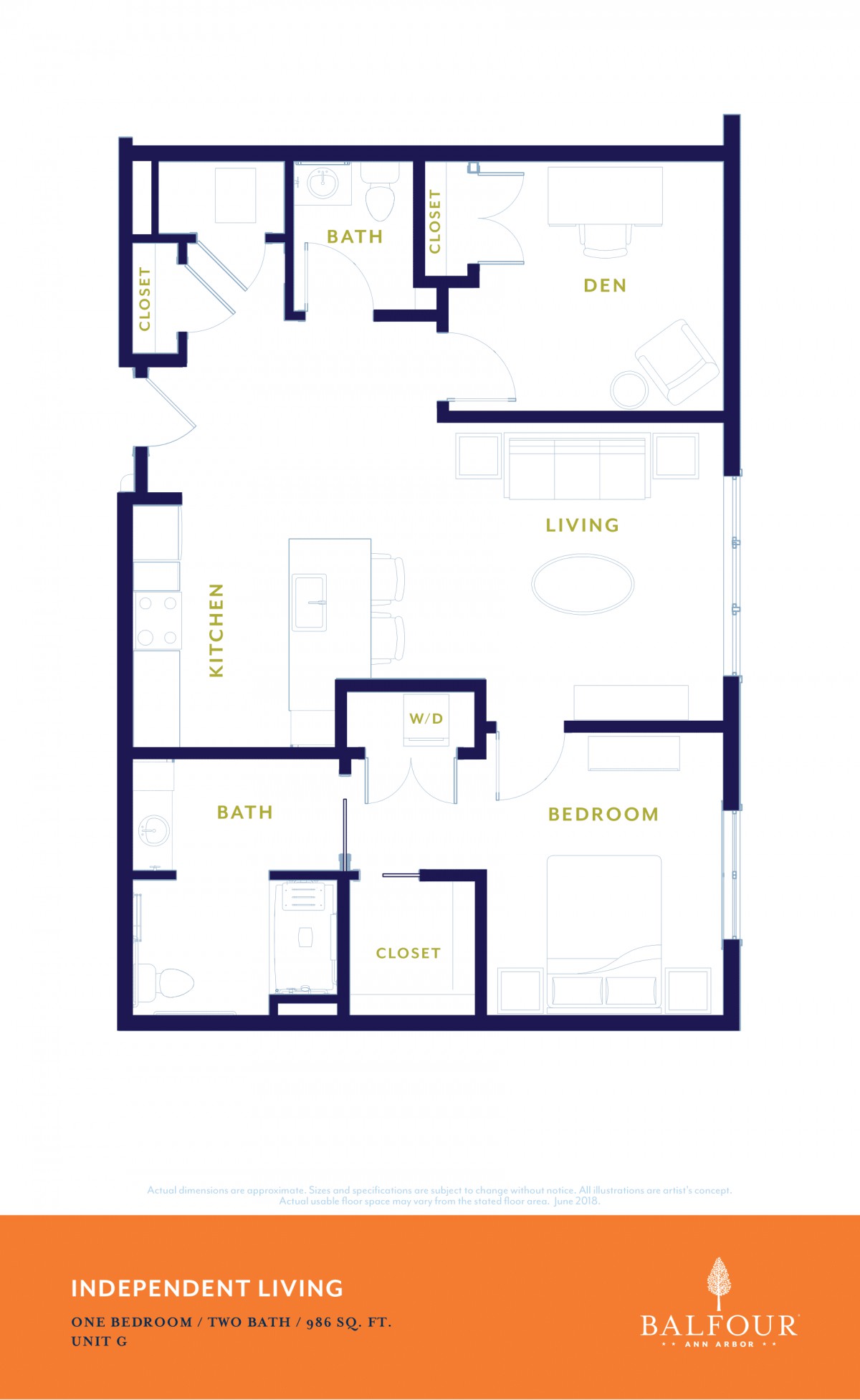 A simple floor plan layout illustrating various rooms in a home.