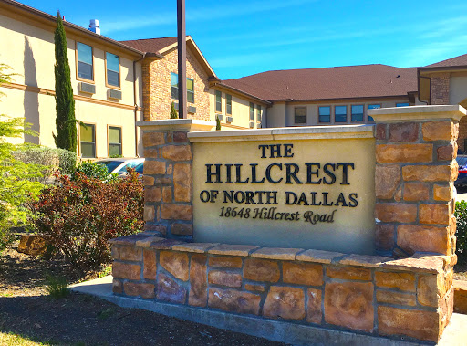 The entrance sign for The Hillcrest of North Dallas, a residential community.