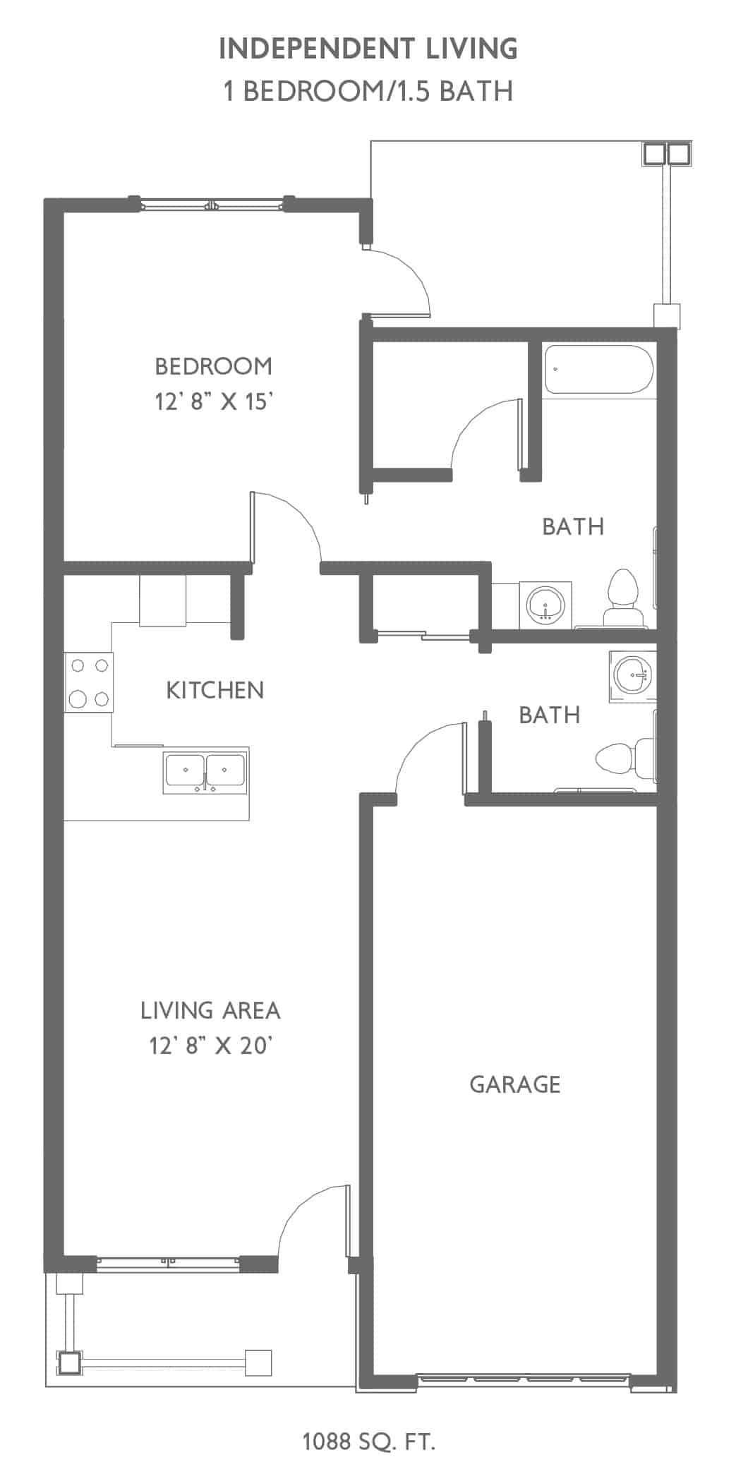 A blueprint depicting a residential floor plan with labeled rooms and dimensions.