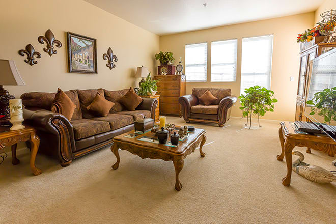 A cozy living room with elegant furniture and natural light.